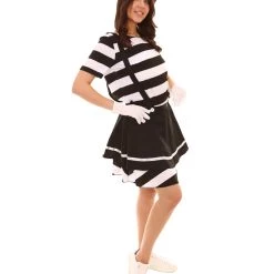 HPO Adult Woman's Mime Costume | Black & White Halloween Costume