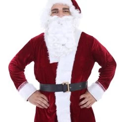 HPO Adult Men's Deluxe Classic Santa Claus Suit Costume | Multi Christmas Costume