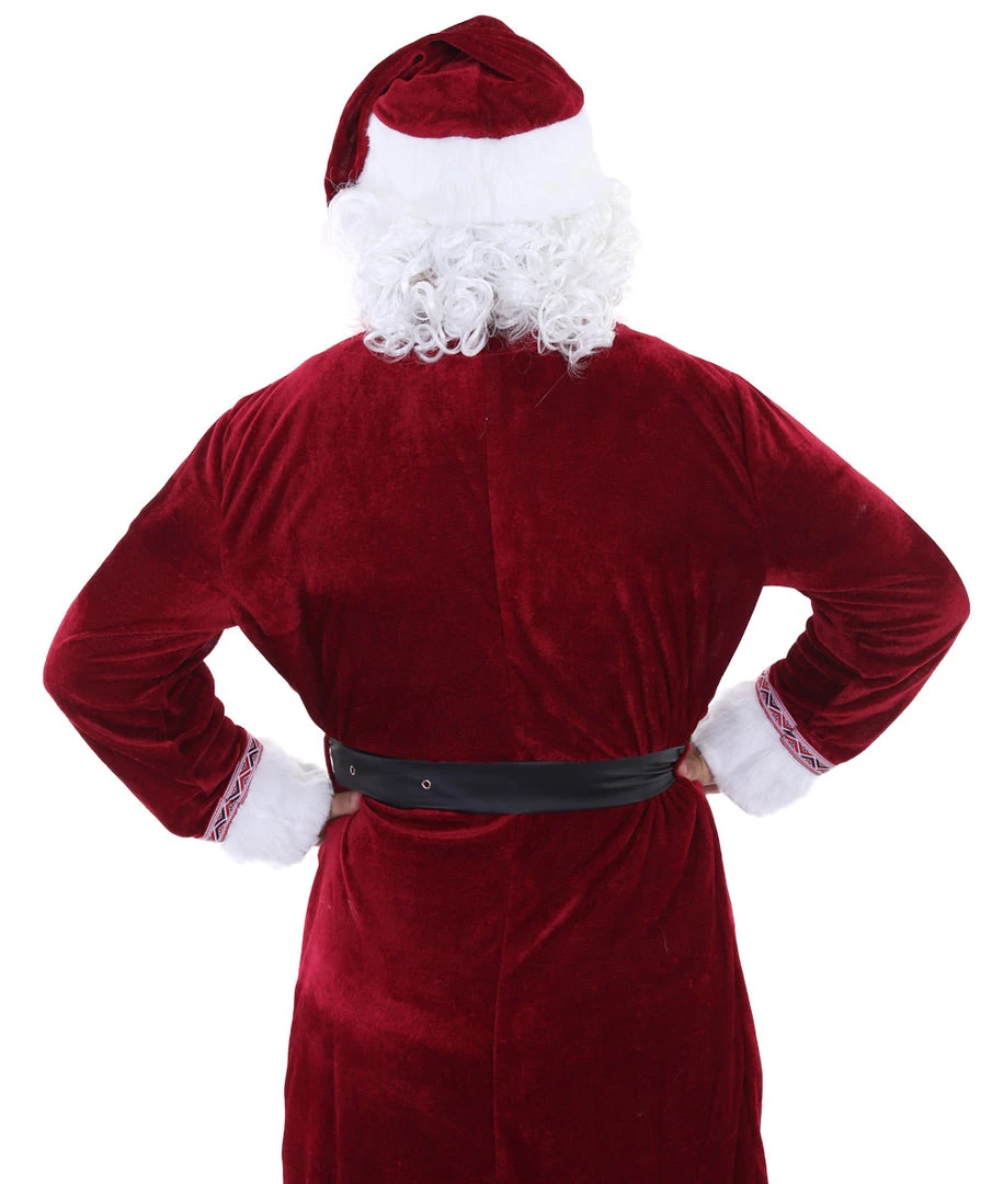 HPO Adult Men's Deluxe Classic Santa Claus Suit Costume | Multi Christmas Costume