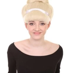 HPO Princess Womens Wig | Blonde Short Royal Bun Wig | Premium Breathable Capless Cap Women's