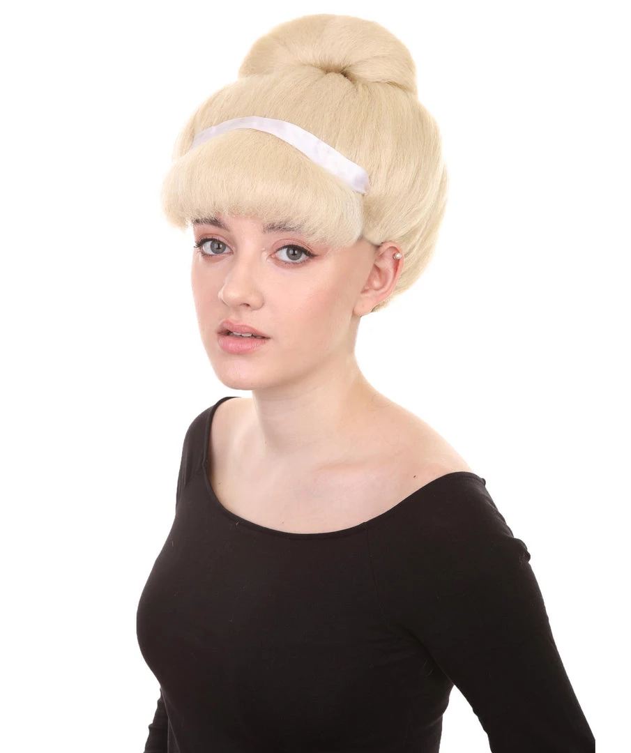 HPO Princess Womens Wig | Blonde Short Royal Bun Wig | Premium Breathable Capless Cap Women's