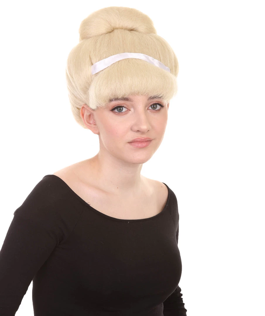 HPO Princess Womens Wig | Blonde Short Royal Bun Wig | Premium Breathable Capless Cap Women's