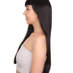 HPO Vampire Black Mens Wig | Horror Sexy Cosplay Party Halloween Wig | Premium Breathable Capless Cap Men's