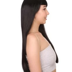 HPO Vampire Black Mens Wig | Horror Sexy Cosplay Party Halloween Wig | Premium Breathable Capless Cap Men's