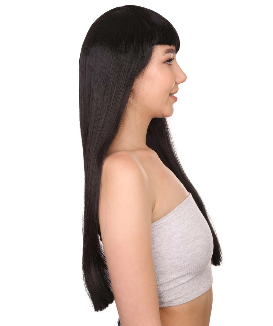 HPO Vampire Black Mens Wig | Horror Sexy Cosplay Party Halloween Wig | Premium Breathable Capless Cap Men's