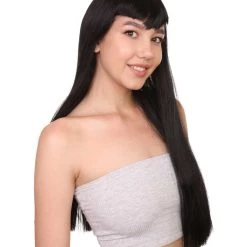 HPO Vampire Black Mens Wig | Horror Sexy Cosplay Party Halloween Wig | Premium Breathable Capless Cap Men's