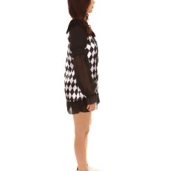 HPO Adult Women's Clown Costume | Black & White Cosplay Costume