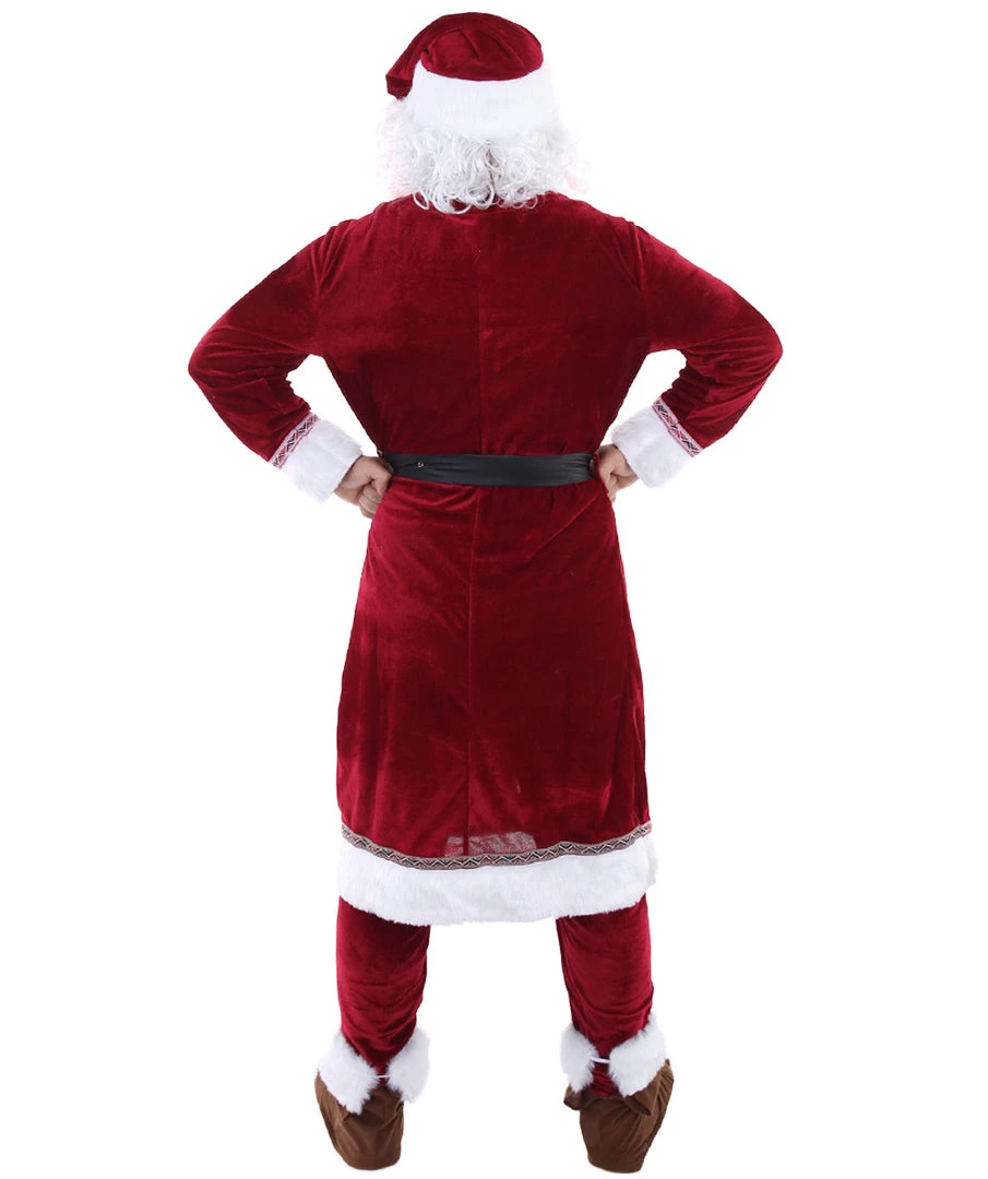 HPO Adult Men's Deluxe Classic Santa Claus Suit Costume | Multi Christmas Costume