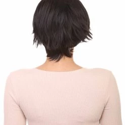 HPO Animation Hero Womens Wig | Short Black Purple TV/Movie Wig | Premium Breathable Capless Cap