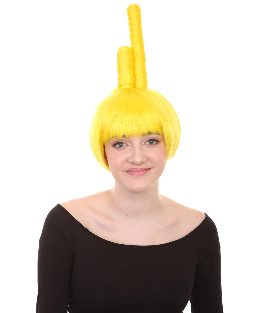 HPO Womens Cartoon Creature Wig | Yellow Halloween Wig | Premium Breathable Capless Cap
