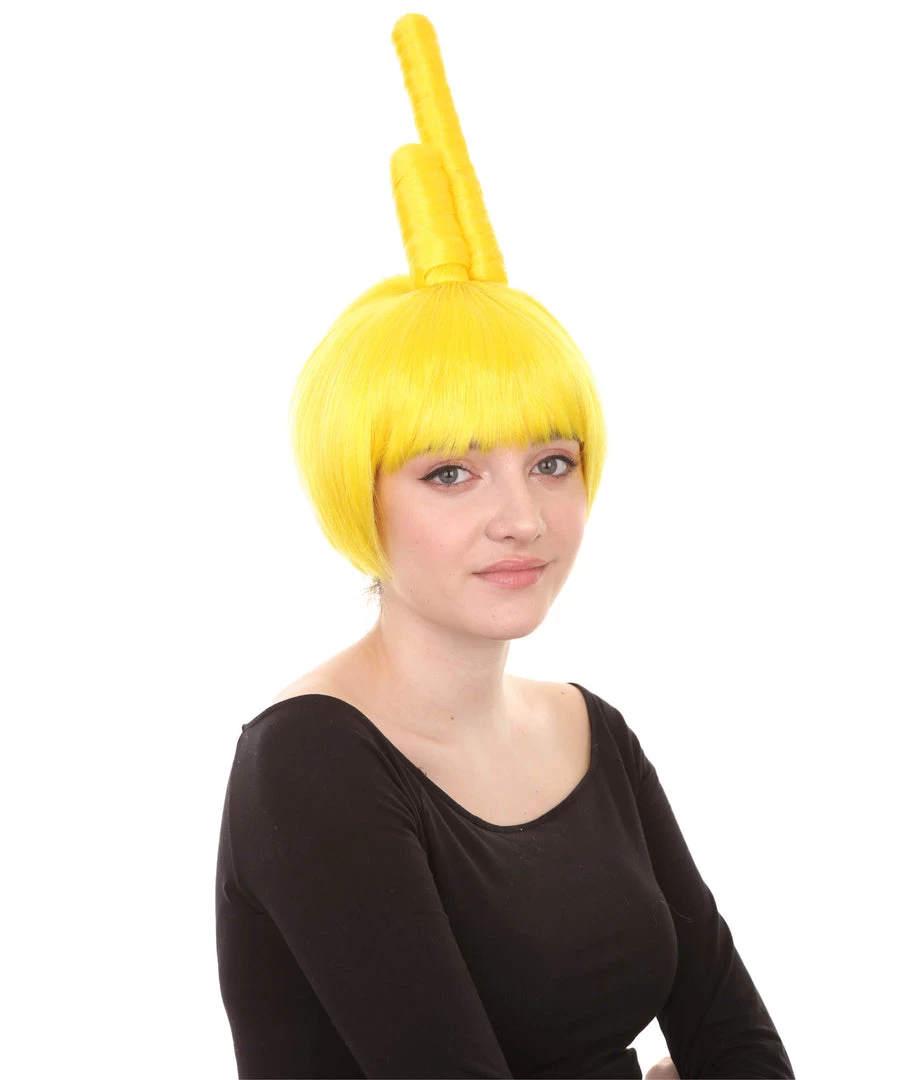 HPO Womens Cartoon Creature Wig | Yellow Halloween Wig | Premium Breathable Capless Cap