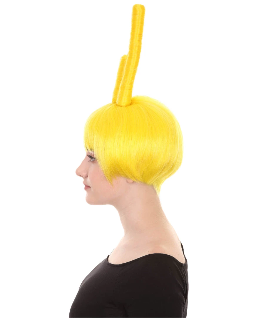 HPO Womens Cartoon Creature Wig | Yellow Halloween Wig | Premium Breathable Capless Cap