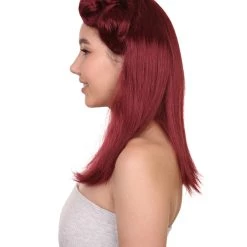 HPO Women's 40s Pin Up Girl Brown Womens Wig | Cosplay Halloween Wig | Premium Breathable Capless Cap