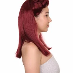 HPO Women's 40s Pin Up Girl Brown Womens Wig | Cosplay Halloween Wig | Premium Breathable Capless Cap