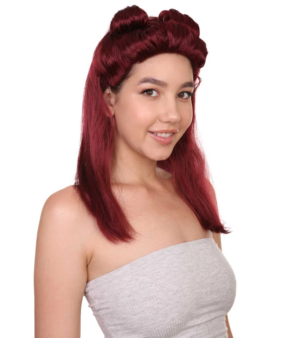 HPO Women's 40s Pin Up Girl Brown Womens Wig | Cosplay Halloween Wig | Premium Breathable Capless Cap