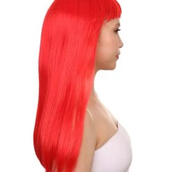 FLAGWIGS Switzerland Flag Sport Party Long Bob Wig | Sexy Cosplay Party Halloween Wig | Premium Breathable Capless Cap