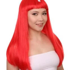 FLAGWIGS Switzerland Flag Sport Party Long Bob Wig | Sexy Cosplay Party Halloween Wig | Premium Breathable Capless Cap
