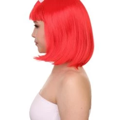 FLAGWIGS Women's Switzerland Flag Sport Party Bob Wig | Sexy Cosplay Party Halloween Wig | Premium Breathable Capless Cap