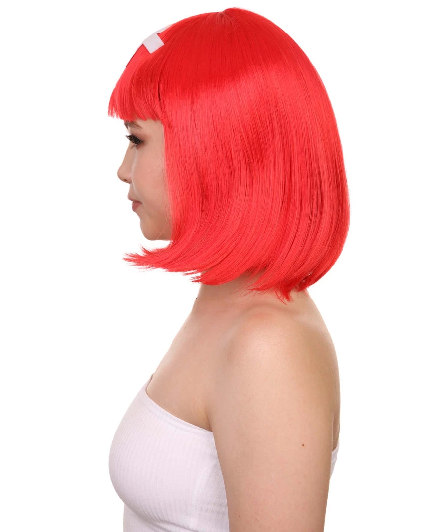 FLAGWIGS Women's Switzerland Flag Sport Party Bob Wig | Sexy Cosplay Party Halloween Wig | Premium Breathable Capless Cap