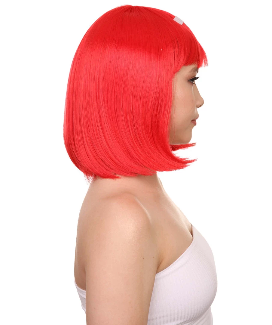 FLAGWIGS Women's Switzerland Flag Sport Party Bob Wig | Sexy Cosplay Party Halloween Wig | Premium Breathable Capless Cap