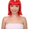 FLAGWIGS Women's Switzerland Flag Sport Party Bob Wig | Sexy Cosplay Party Halloween Wig | Premium Breathable Capless Cap