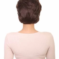 HPO Womens Short Adult Wig | Brown Vintage Wigs | Premium Breathable Capless Cap