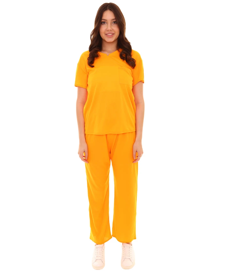 HPO Adult Women's Prisoner Costume | Orange Cosplay Costume