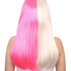 HPO Women's Long Bob Blonde & Pink Womens Wig | Dramatical Cosplay Halloween Wig | Premium Breathable Capless Cap