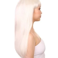 HPO Women's Long Bob Blonde & Pink Womens Wig | Dramatical Cosplay Halloween Wig | Premium Breathable Capless Cap