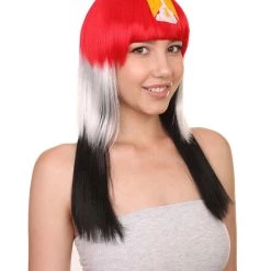 FLAGWIGS Egypt Flag Sport Party Long Bob Wig | Mid Eastern Traditional Halloween Wig | Premium Breathable Capless Cap