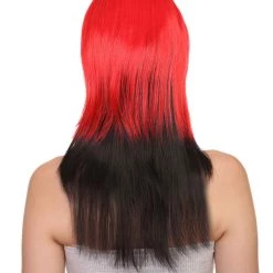 HPO Red Black Devil Women's Wig | Party Ready Fancy Cosplay Halloween Wig | Premium Breathable Capless Cap