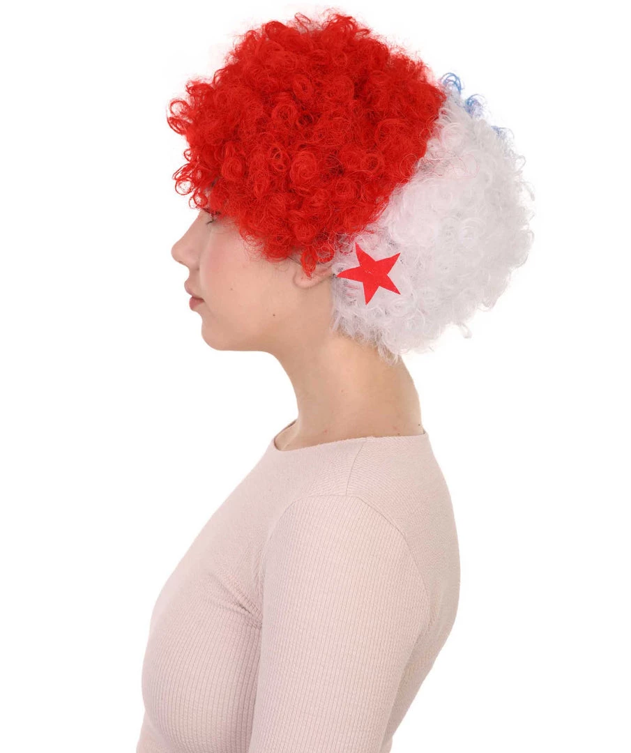 FLAGWIGS Panama Flag Sport Afro Wig | National Pride Super Size Jumbo Wig Women's