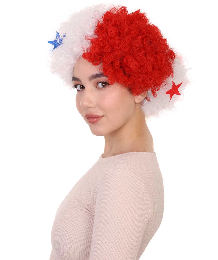 FLAGWIGS Panama Flag Sport Afro Wig | National Pride Super Size Jumbo Wig Women's