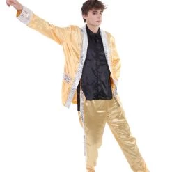 HPO Adult Men's Satin Costume | Gold Cosplay Costume
