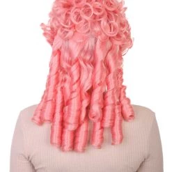 HPO Women Colonial Historical Wigs | Pink Cosplay Halloween Wigs | Premium Breahable Capless Cap