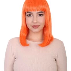 HPO Pageboy Orange Wig | Party Ready Fancy Cosplay Halloween Wig | Premium Breathable Capless Cap