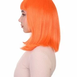 HPO Pageboy Orange Wig | Party Ready Fancy Cosplay Halloween Wig | Premium Breathable Capless Cap