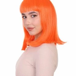 HPO Pageboy Orange Wig | Party Ready Fancy Cosplay Halloween Wig | Premium Breathable Capless Cap
