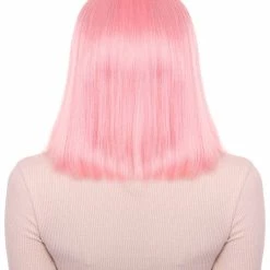 HPO Womens Lt. Pink Bob Wig | Fancy Party Event Ready Halloween Wig | Premium Breathable Capless Cap