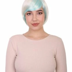 HPO Highlight Bob Womens Wig | Glamour Medium Cosplay Halloween Wig | Premium Breathable Capless Cap