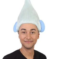 HPO Silver Troll With Ears | Pointy Silver Fairy Wig | Premium Halloween Wig SALE