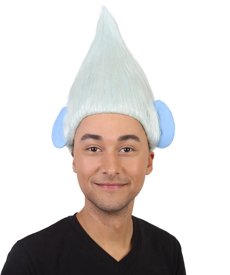 HPO Silver Troll With Ears | Pointy Silver Fairy Wig | Premium Halloween Wig SALE