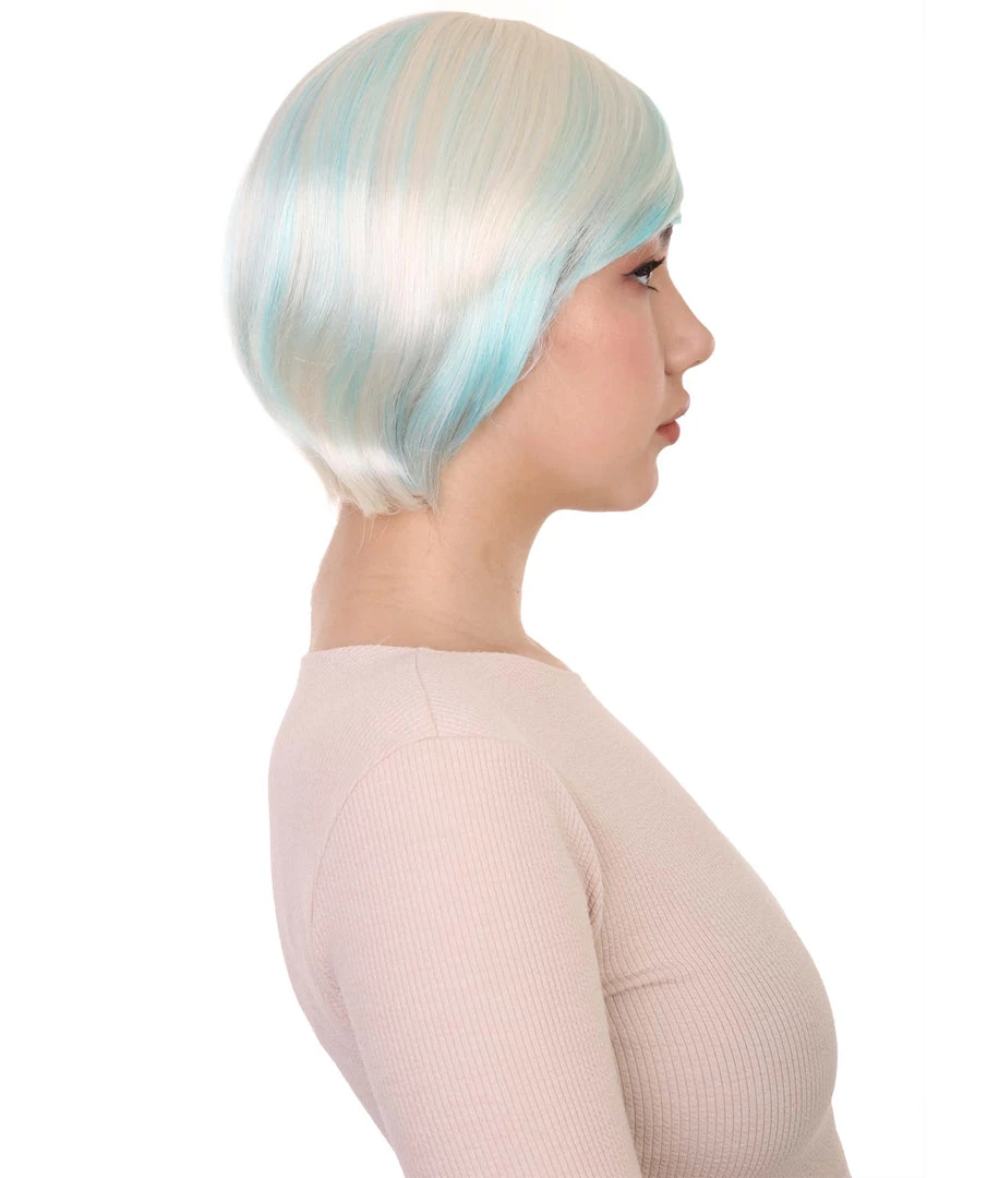 HPO Highlight Bob Womens Wig | Glamour Medium Cosplay Halloween Wig | Premium Breathable Capless Cap