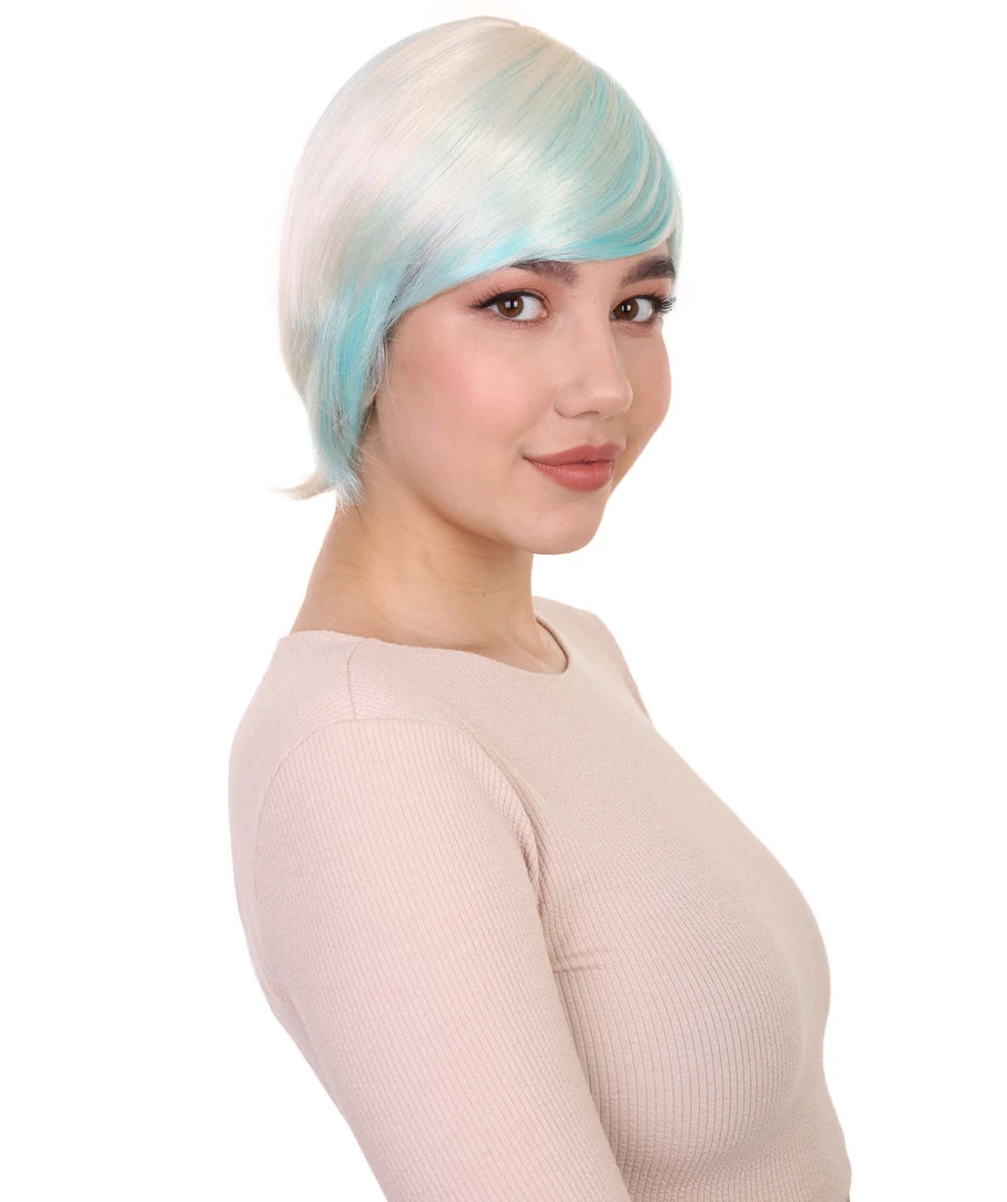 HPO Highlight Bob Womens Wig | Glamour Medium Cosplay Halloween Wig | Premium Breathable Capless Cap