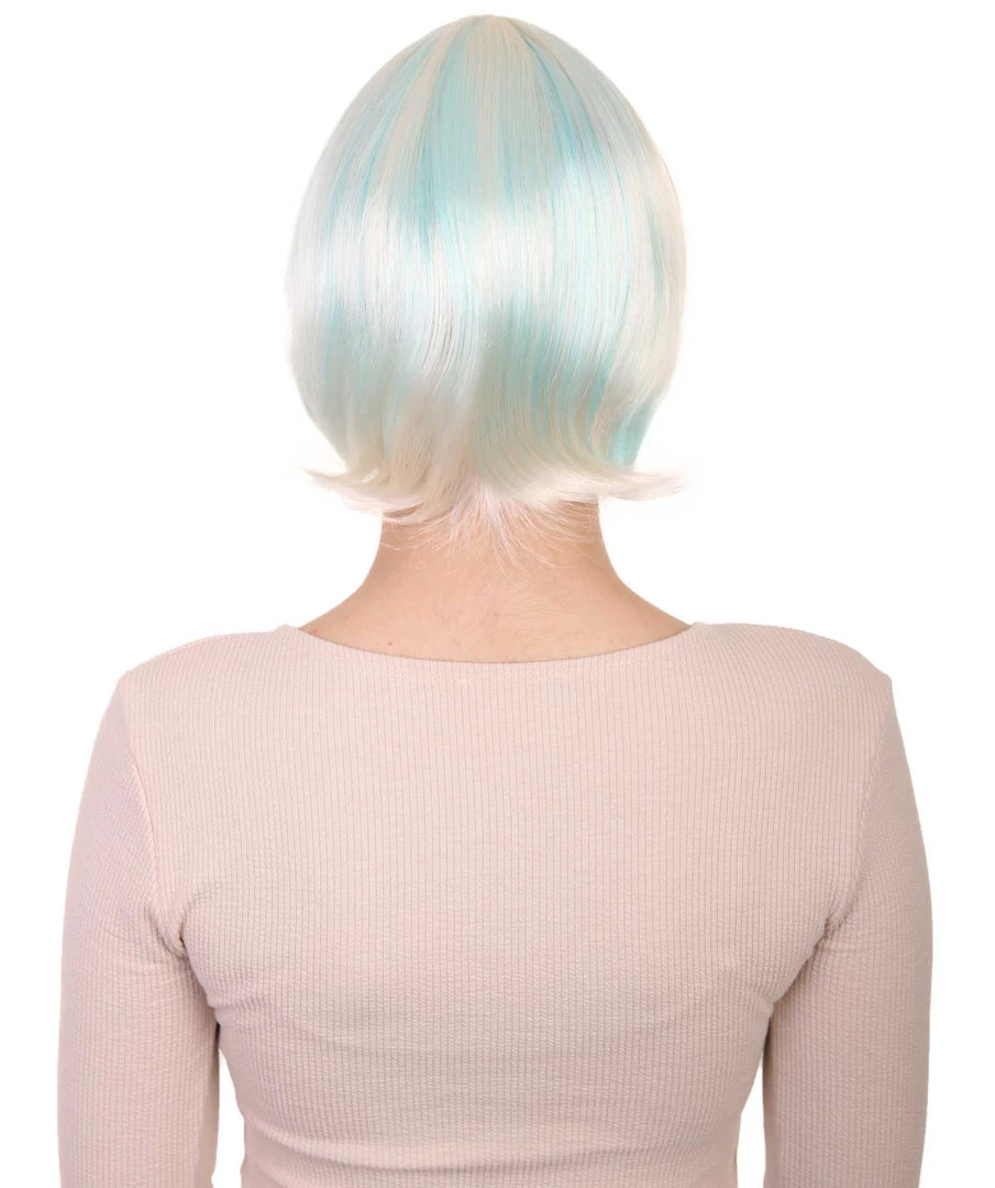 HPO Highlight Bob Womens Wig | Glamour Medium Cosplay Halloween Wig | Premium Breathable Capless Cap