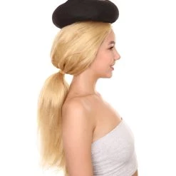 HPO Early Man Goona With Hat Wig | Blond TV/Movie Fancy Cosplay Halloween Wig | Premium Breathable Capless Cap Women's