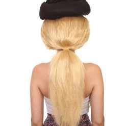 HPO Early Man Goona With Hat Wig | Blond TV/Movie Fancy Cosplay Halloween Wig | Premium Breathable Capless Cap Women's