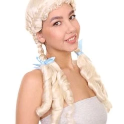 HPO Womens Kansas Farm Girl Wig | Long Blonde Wig | Premium Breathable Capless Cap