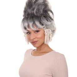 HPO Women's Womens Victorian Ghost Wig | Black & White Historical Wigs