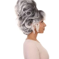 HPO Women's Womens Victorian Ghost Wig | Black & White Historical Wigs